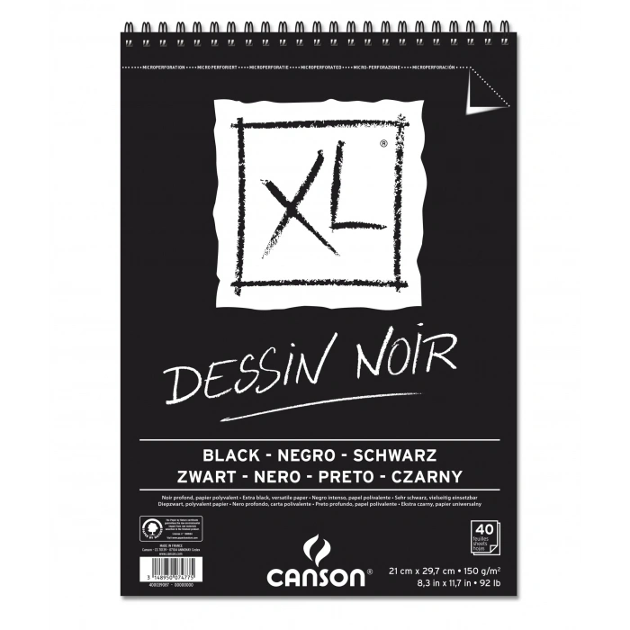 Canson Dessin Noir Siyah Eskiz Defter A4 150gr 40yp