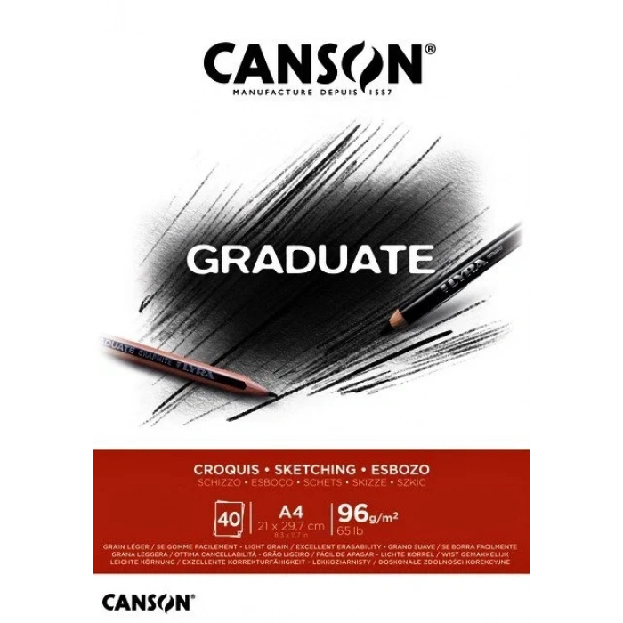 Canson Graduate Eskiz Çizim Defter A4 96gr 40yp
