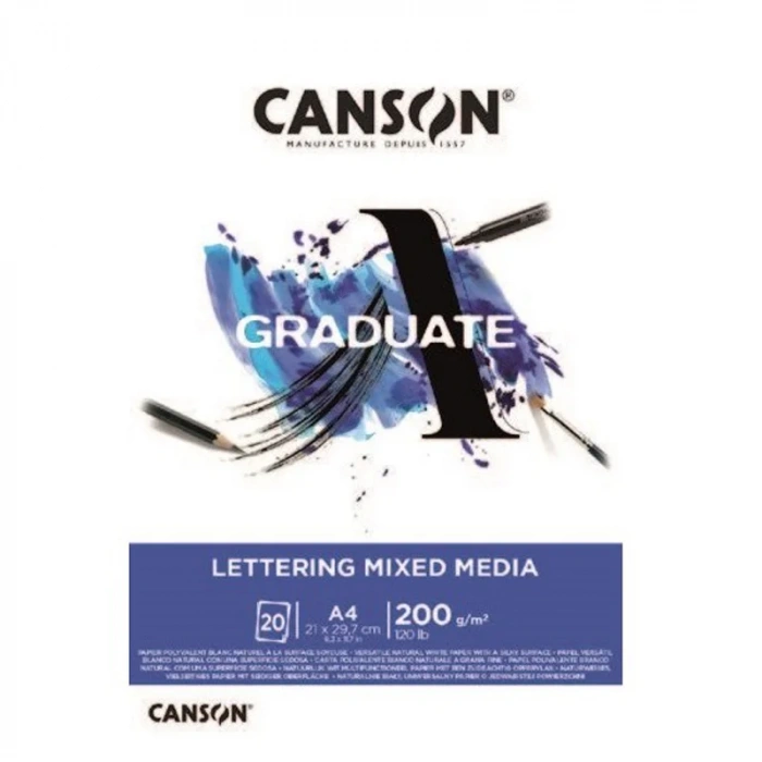 Canson Graduate Lettering Mixed Media Marker Pad 200g 20 Yaprak A4
