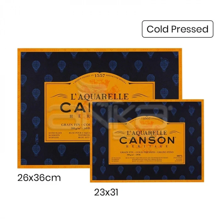 Canson LAquarelle Heritage Sulu Boya Blok 300g 12 Yaprak Cold Pressed