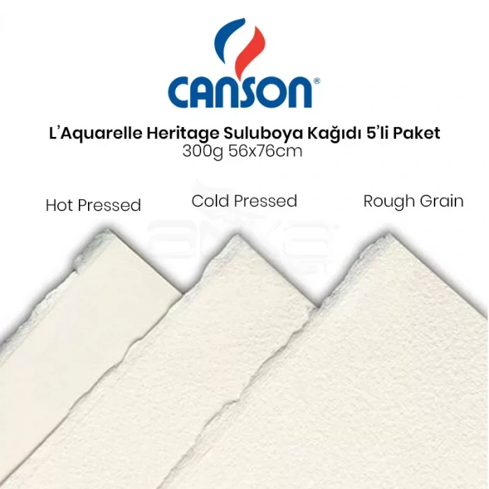 Canson LAquarelle Heritage Sulu Boya Kağıdı 5li Paket 300g 56x76