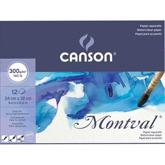 Canson Montval Aquarelle Sulu Boya Çizim Defteri 24x32cm 300gr 100yp