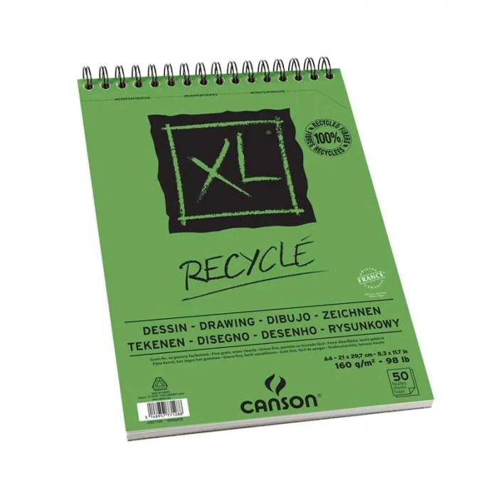 Canson Recycle Eskiz Çizim Defteri A4 160gr 50yp Spiralli