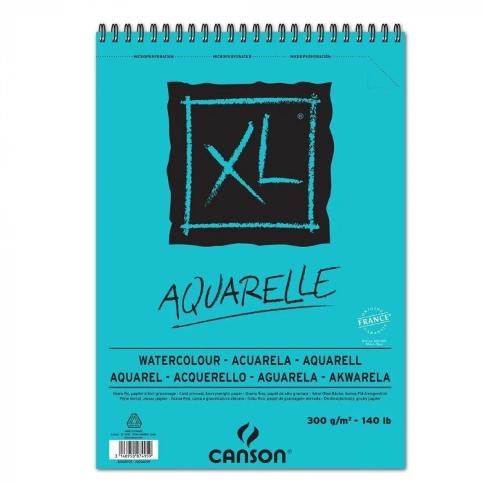 Canson XL Aquarelle Sulu Boya Çizim Defteri A4 300gr 30yp Spiralli