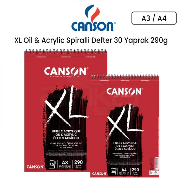 Canson Xl Oil & Acrylic Spiralli Defter 30 Yaprak 290g