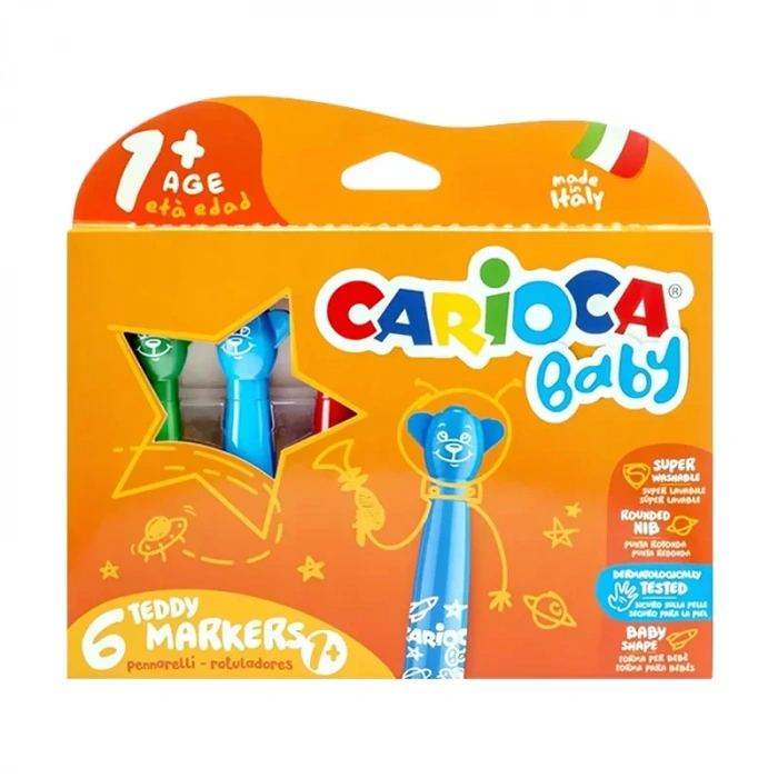Carioca 42815 Baby Jumbo Yıkanabilir Keçeli Kalem 6 Renk