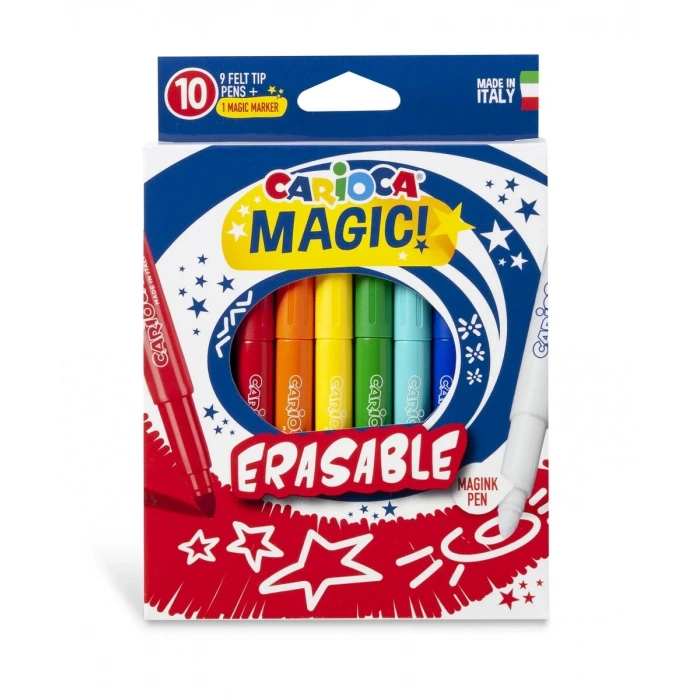 Carioca Magic Erasable Silinebilen Sihirli Keçeli Boya Kalemi 9 Renk + 1 Düzeltici