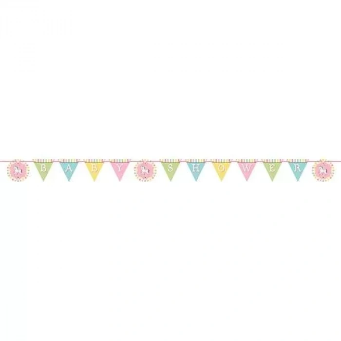 Carousel Partisi Baby Shower Bayrak Afiş