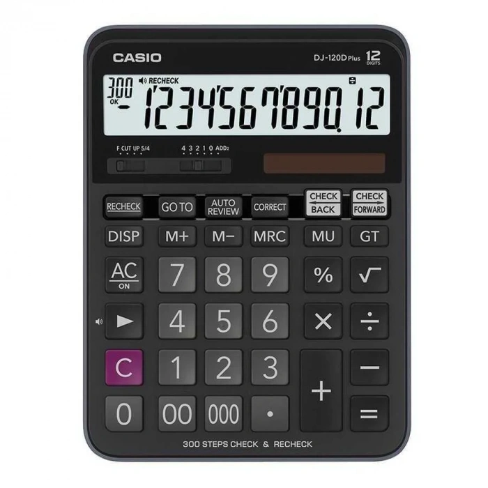 Casio DJ120D Hesap Makinesi 12 Hane Pilli ve Güneş Enerjili