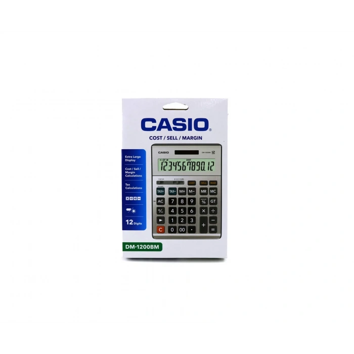 CASIO DM-1200 FM MASA ÜSTÜ HESAP MAKİNESİ 12 HANE