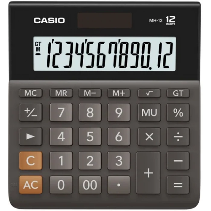 Casio MH-12BK Geniş Ekranlı Masaüstü Hesap Makinesi (12 Haneli)