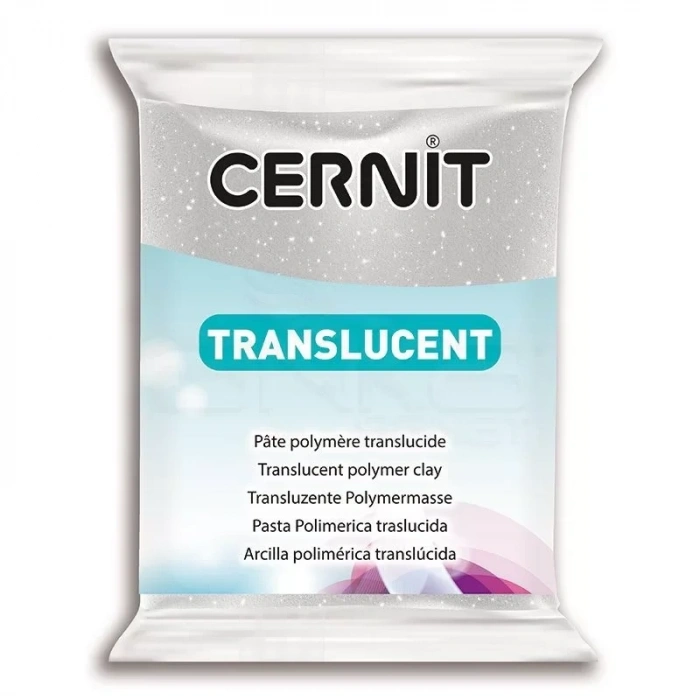Cernit Translucent (Transparan) Polimer Kil 56g 080 Glitter Silver