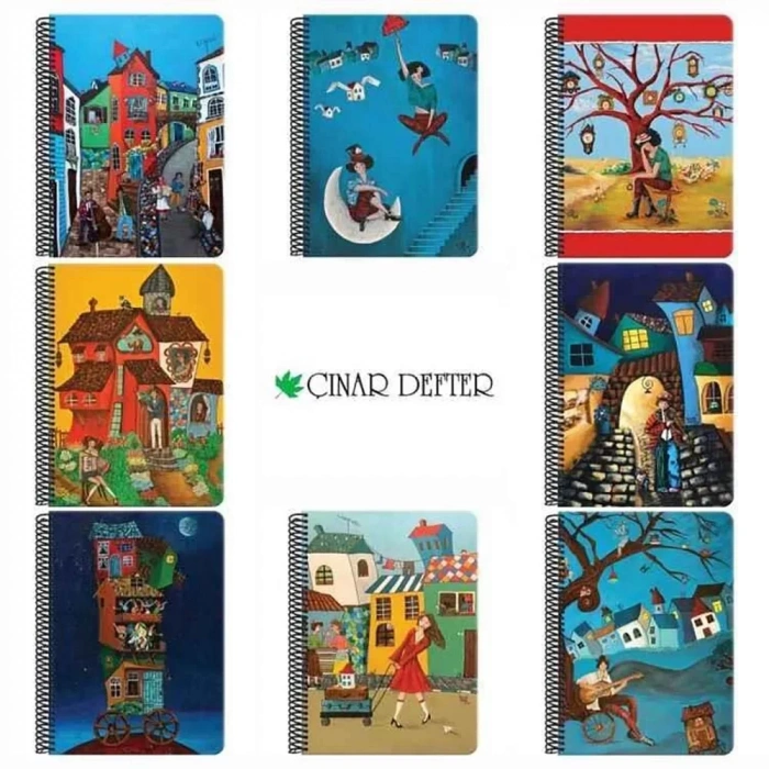 Çınar Sert Kapak Defter 17x24cm 120yp Çizgili (ezo Sunal) 55204