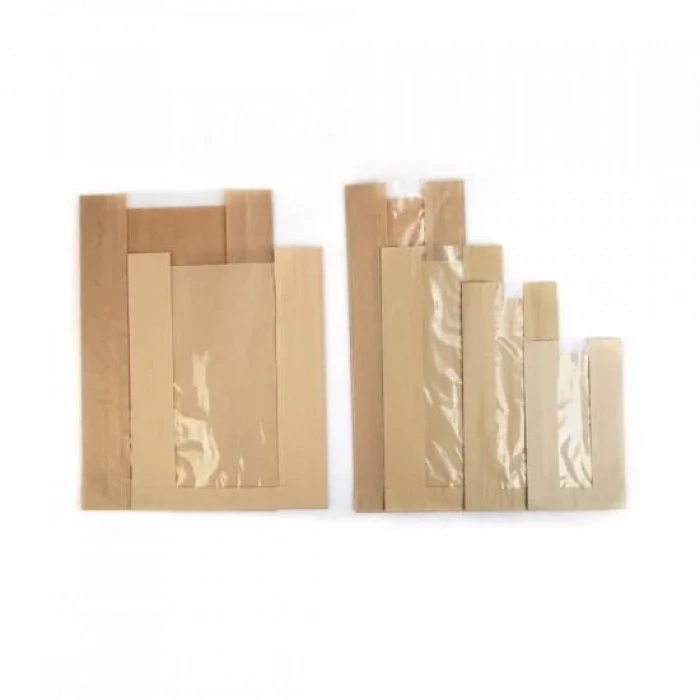 ÇİZGİLİ PENCERELİ ŞAMUA BASKISIZ KESE KAĞIDI 25X41 CM