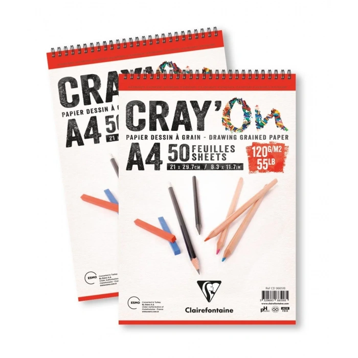 Clairefontaine Crayon Çizim Blok Üstten Spiralli 120gr A4 50 Sayfa