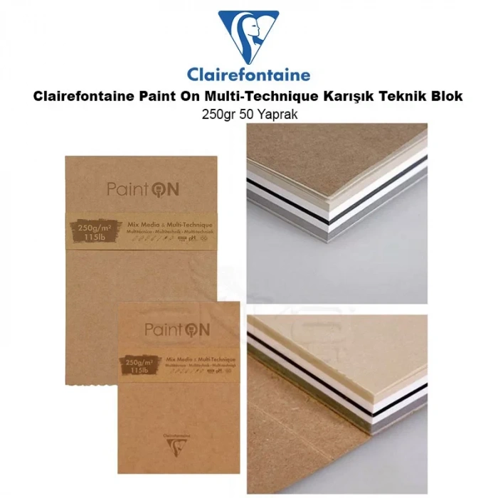 Clairefontaine Paint On Multi-technique Karışık Teknik Blok 250g 50 Yaprak