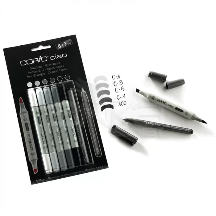 Copic Ciao Marker 5+1 Set Grey Tones