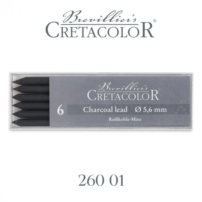 Cretacolor Charcoal Kömür Portmin Kalem Ucu 5.6mm 6lı Soft 26001