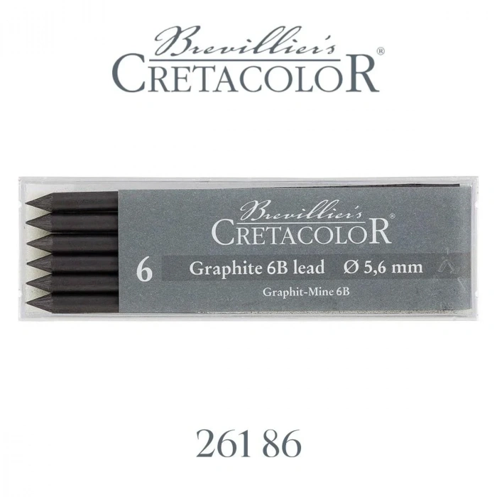 Cretacolor Portmin Kalem Ucu 5.6mm 6lı Graphite 6B 26186