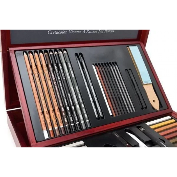 Cretacolor Selection Premium Çizim Seti Ahşap Kutu 53lü 40060