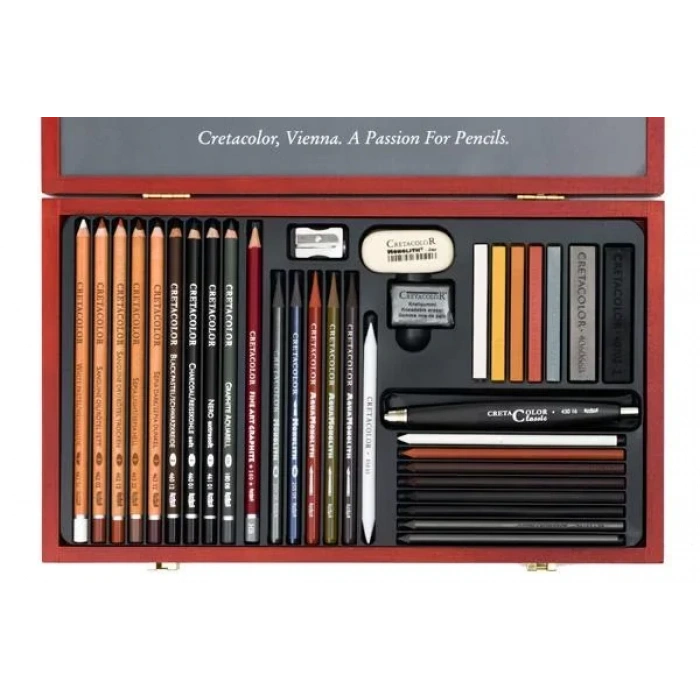 Cretacolor Ultimo Premium Çizim Seti Ahşap Kutu 36lı 40067