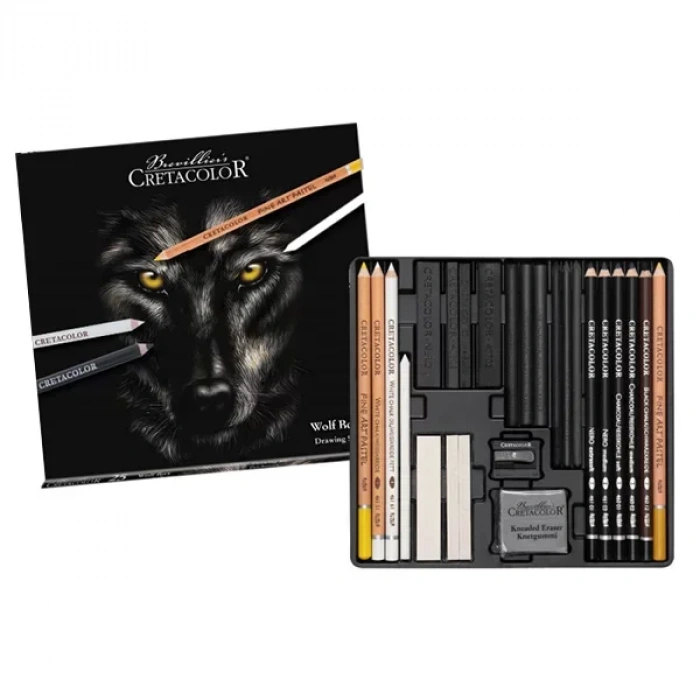 Cretacolor Wolfbox Premium Çizim Seti Metal Kutu 25li 91400-2602