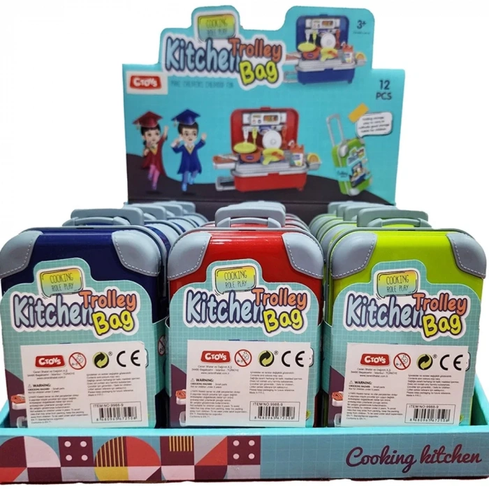 Ctoy Oyuncak Mini Çekçekli Mutfak Çantası 12 Li Stant