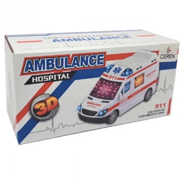 Ctoy Oyuncak Pilli 3D Işıklı Ve Sesli Ambulans 89-1189