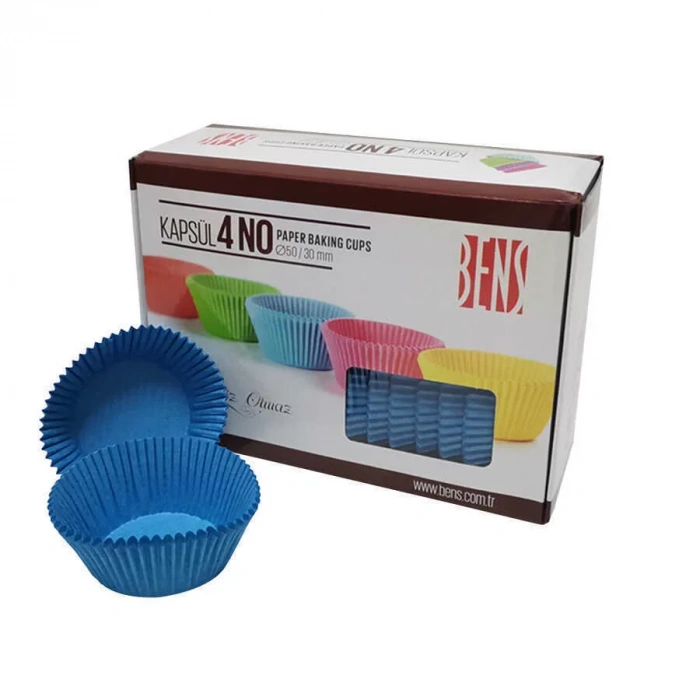 Cupcake Kapsül Mavi No:4 50x30 Mm - 600 Adet