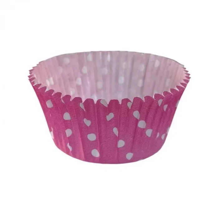 Cupcake Kapsül Puantiyeli Pembe No:4 50x30 Mm - 300 Adet