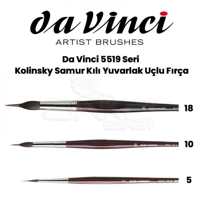 Da Vinci 5519 Seri Kolinsky Samur Kılı Yuvarlak Uçlu Fırça