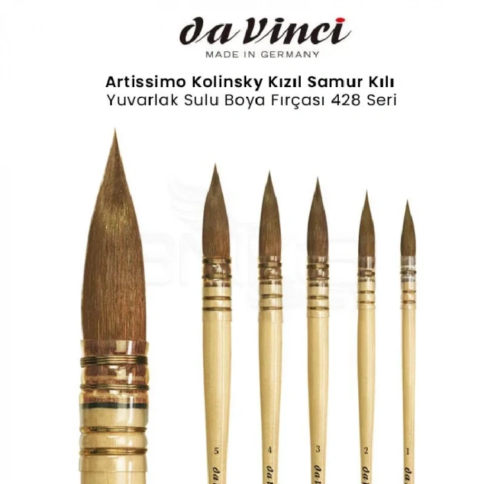 Da Vinci Artissimo Kolinsky Kızıl Samur Kılı Yuvarlak Sulu Boya Fırçası 428 Seri