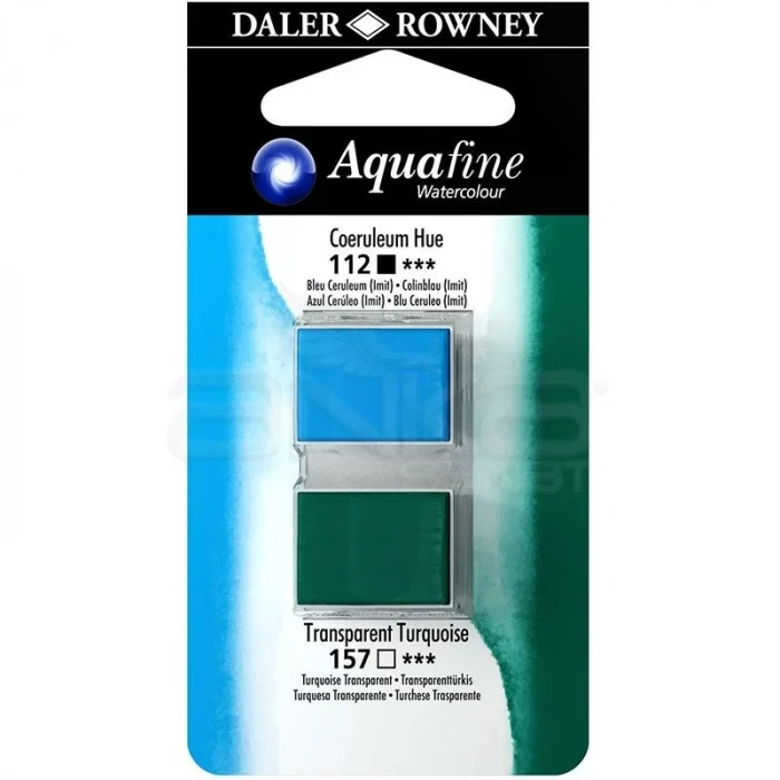 Daler Rowney Aquafine Sulu Boya Tablet 2li Coeruleum Blue-transparent Turquoise