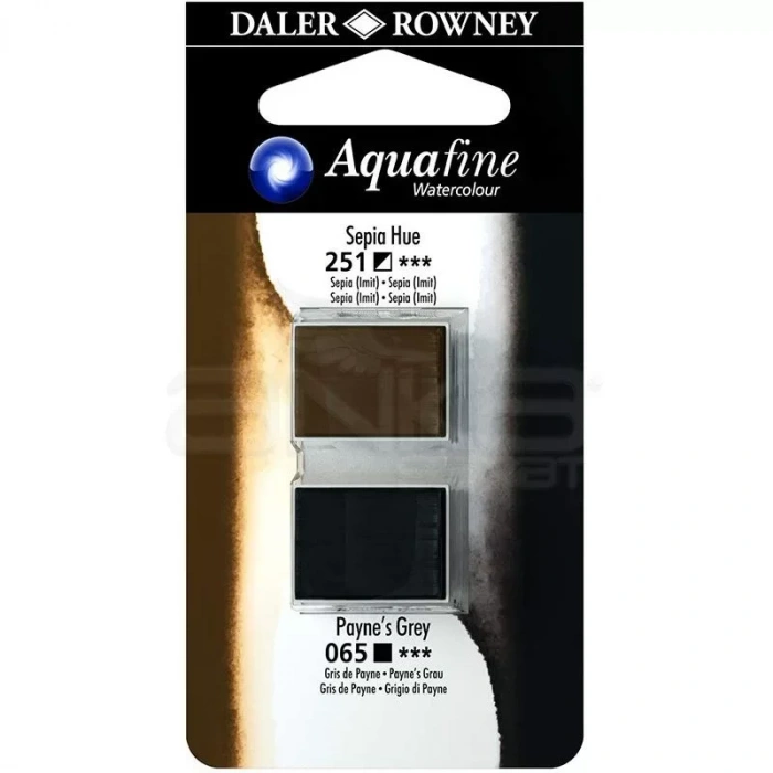 Daler Rowney Aquafine Sulu Boya Tablet 2li Sepia-paynes Grey