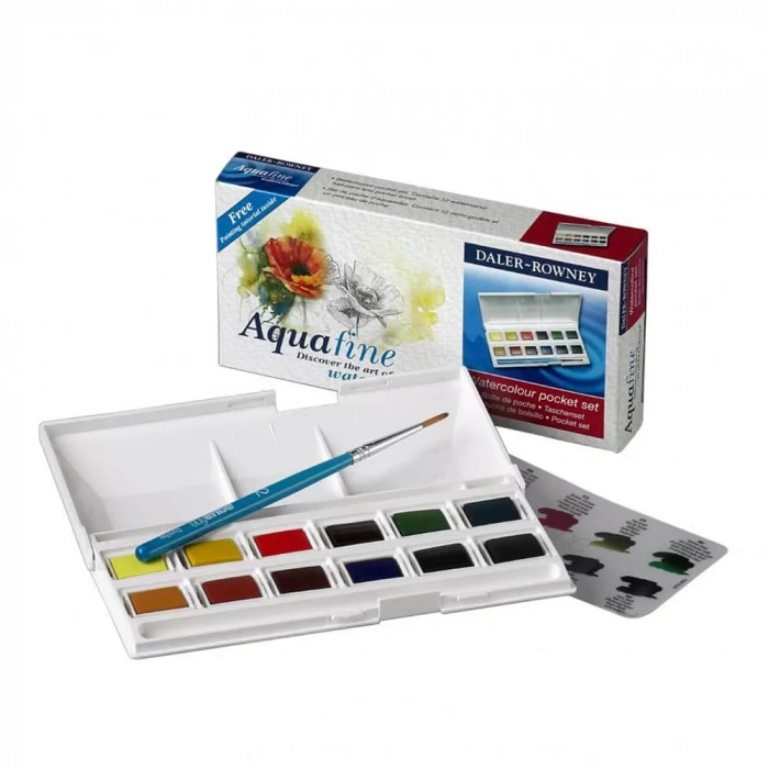 Daler Rowney Aquafine Tablet Sulu Boya Seti 12li 131900000