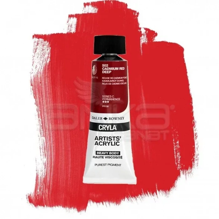 Daler Rowney Cryla Artist Akrilik Boya 75ml 502 Cadmium Red Deep Seri C