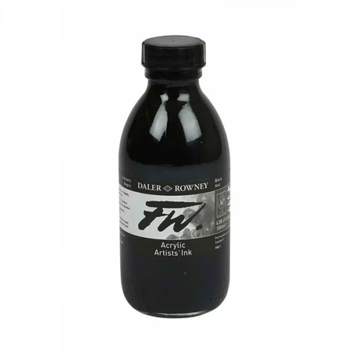 Daler Rowney FW Acrylic Artist Ink 180ml 028 Black