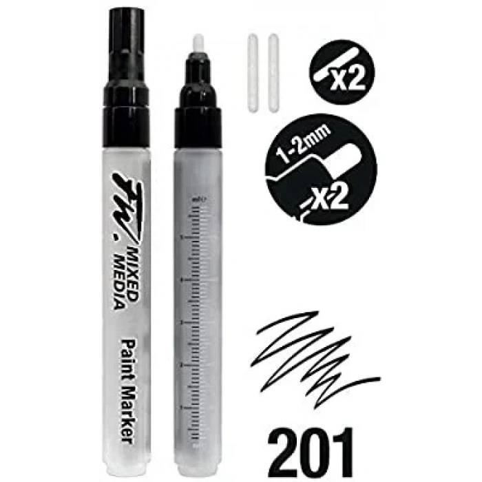 Daler Rowney FW Mix Paint Markers Seti M Yuvarlak Uç 1-2mm 2li Set