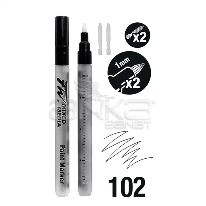 Daler Rowney Fw Mixed Media Paint Marker Sets 102 1mm Sert Uç (s)