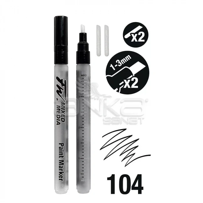 Daler Rowney Fw Mixed Media Paint Marker Sets 104 1-3mm Kesik Uç (s)