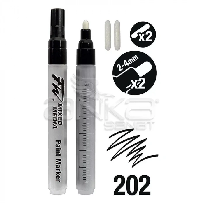 Daler Rowney Fw Mixed Media Paint Marker Sets 202 2-4mm Yuvarlak Uç (m)