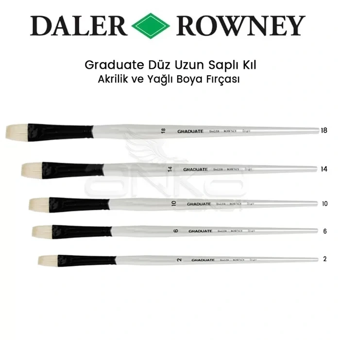 Daler Rowney Graduate Düz (brigth) Uzun Saplı Kıl Fırça