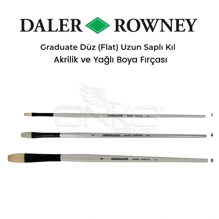 Daler Rowney Graduate Düz (flat) Uzun Saplı Kıl Fırça