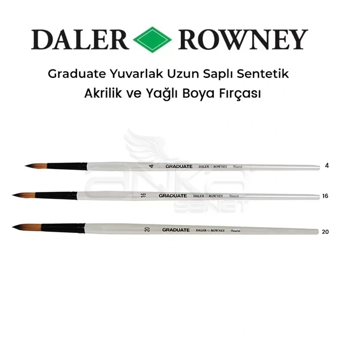 Daler Rowney Graduate Yuvarlak Uzun Saplı Sentetik Fırça
