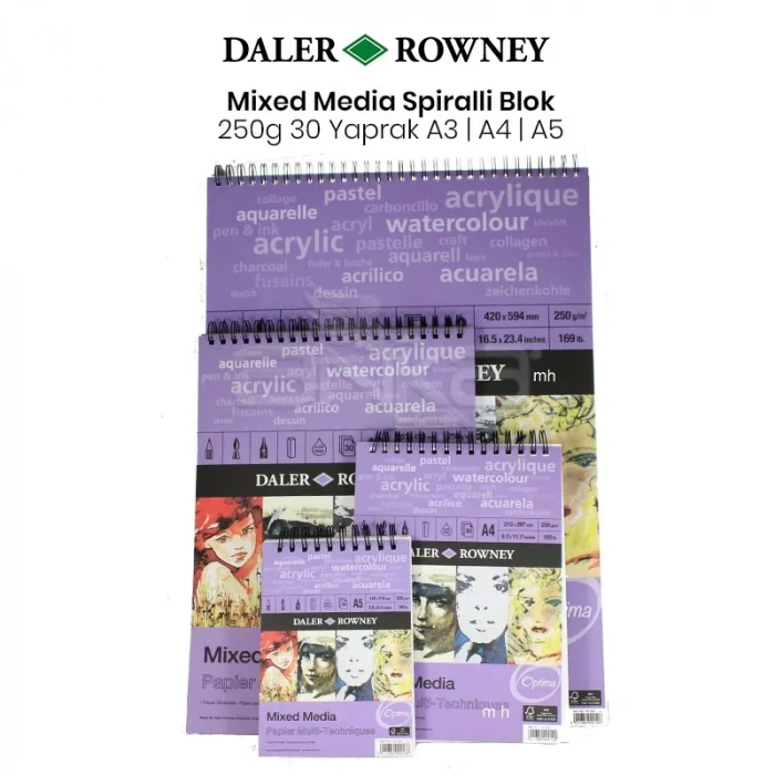 Daler Rowney Mixed Media 250g 30 Yaprak