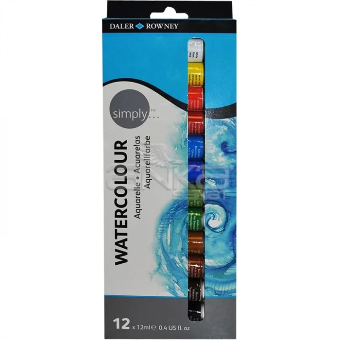 Daler Rowney Simply Watercolour Tüp Sulu Boya 12li Set 134500100