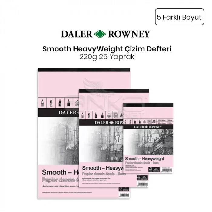 Daler Rowney Smooth Heavyweight 220g 25 Yaprak