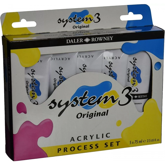 Daler Rowney System 3 Akrilik Boya Process Set 5x75ml