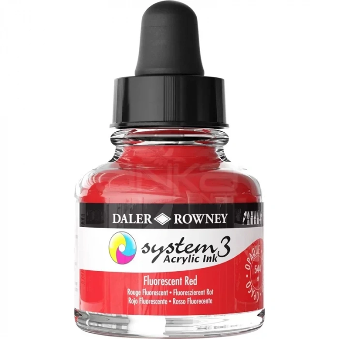 Daler Rowney System 3 Akrilik Mürekkep 29.5ml 544 Fluorescent Red
