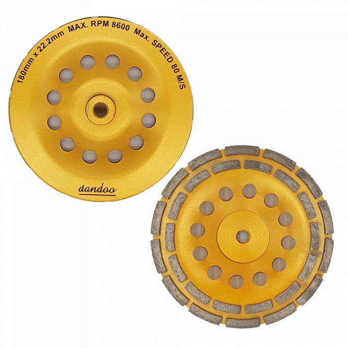 Dandoo 180 mm Çift Sıra Elmas Beton Taş Yüzey Silme Temizle Diski